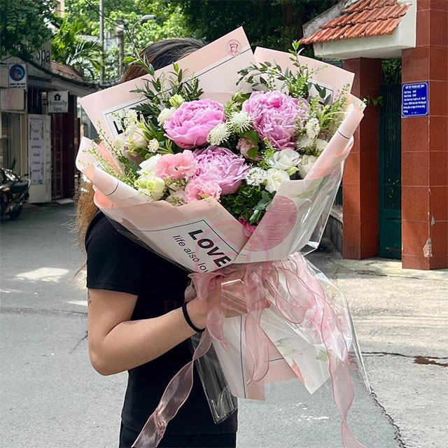 bó hoa mẫu đơn đẹp bó hoa mẫu đơn đẹp